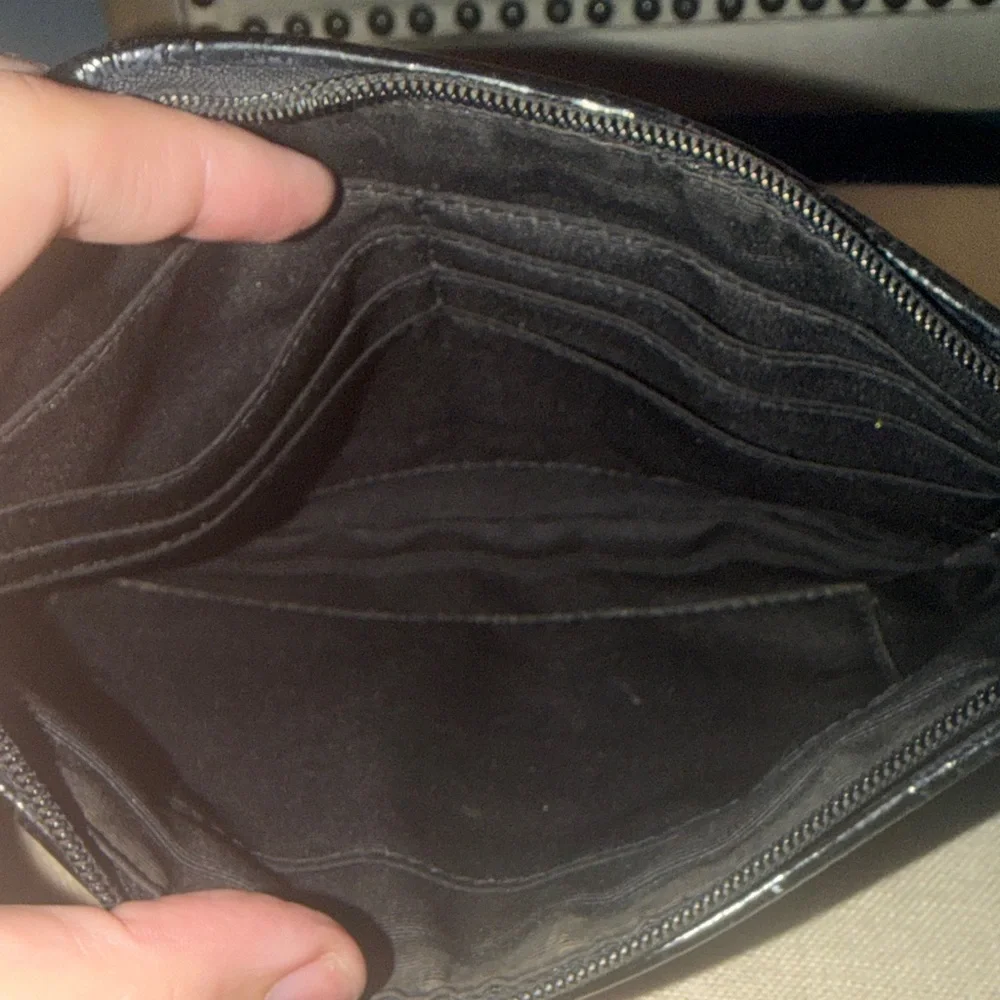 Coach Signature Black Wristlet Clutch